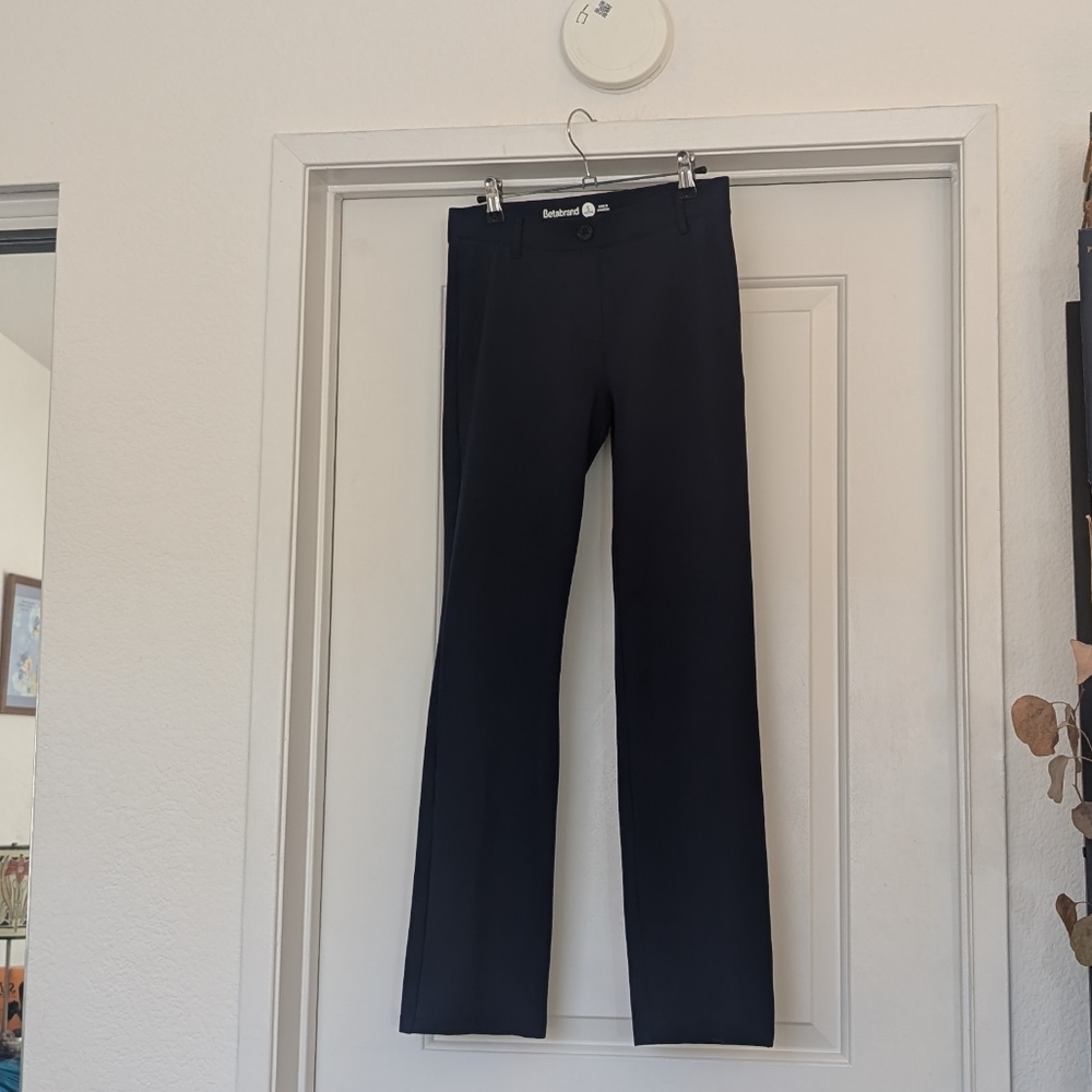 Betabrand Navy Straight Leg Dress Pant Yoga Pants SP